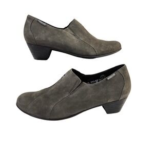 Mephisto Womens Mila GT Dark Grey Suede Slip On Low Heel Shoe Size EUR 7.5 US 10